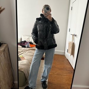 Calvin Klein High Shine Sherpa Puffer Jacket